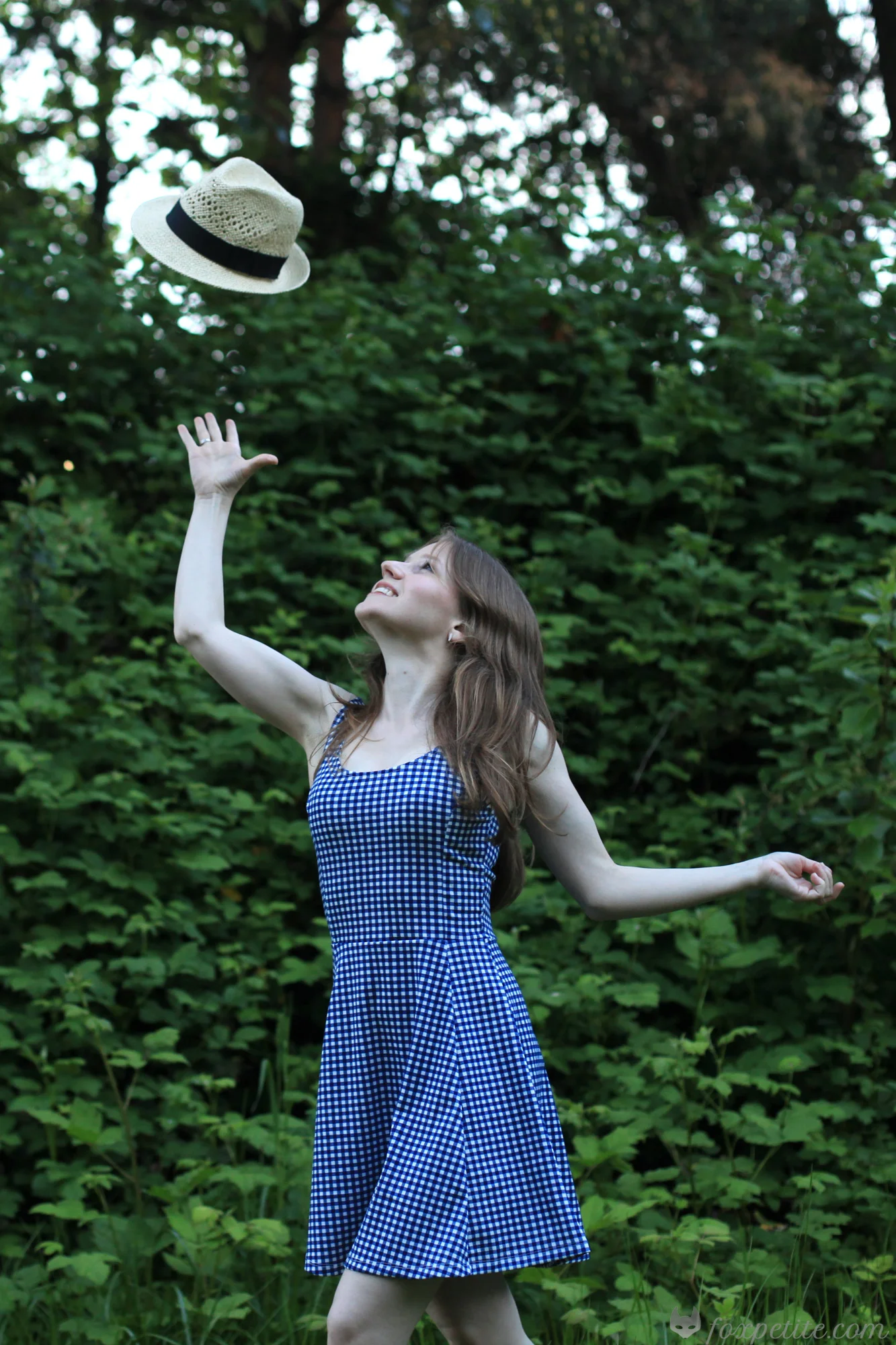Summer Straw Hat and Jersey Dress at H M Fox Petite Women s